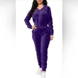 Women's Purple Velour Jogger Set